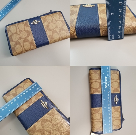 COACH Beautiful Large Zippy compact Wallet Signature - Picture 6 of 16